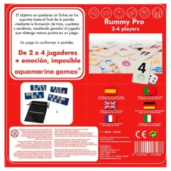 Aquamarine Games Juego de mesa Rummy Pro caja de metal