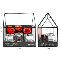Radis et capucine Kit de cultivo invernadero cristal tomates bio con 3 macetas metal