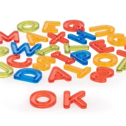 Miniland Letras mayúsculas translúcidas 76pzas para mesa luz