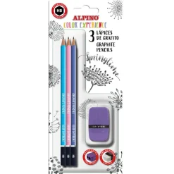 Alpino Lápiz 3 unidades con goma y afilalápiz Color Experience