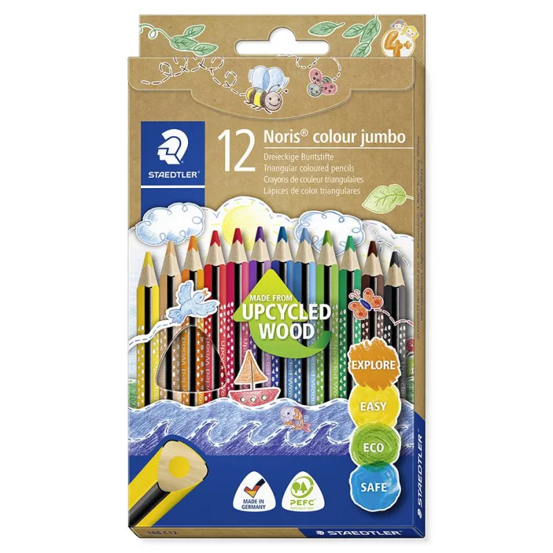 Staedtler Lápiz color triangular Noris jumbo 12 colores
