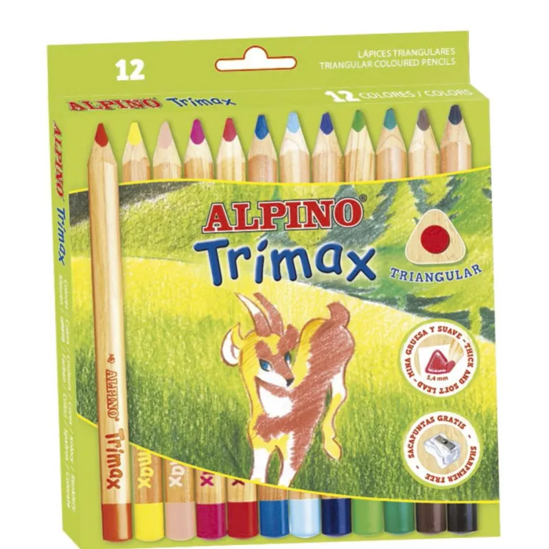 Alpino Lápiz color Trimax grueso 12 colores