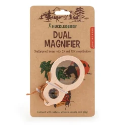 Kikkerland Lupa doble madera aumentos 5x y 10x Huckleberry