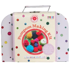 Button Bag Maletín crea con pompones