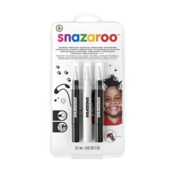 Snazaroo Maquillaje en rotulador blanco y negro 3 unidades
