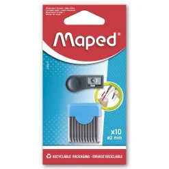 Maped Minas para compás 2mm. estuche 10 unidades con afilaminas