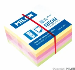 Milan Mini cubo de notas adhesivas 50x50 250 hojas neón