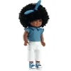 Djeco Muñeca Janet con conjunto azul y blanco 32cm.
