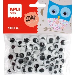 Apli Ojos redondos adhesivos tamaños surtidos 100 unidades