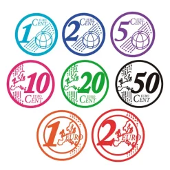 Fraga Pack de 8 sellos entintados monedas euro
