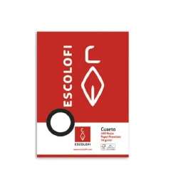 Escolofi Papel tamaño cuarto de 100 hojas sin margen y sin taladros 70gr.