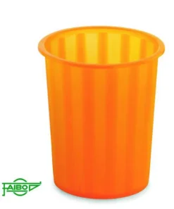 Faibo Papelera de plástico naranja translúcido