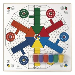 Cayro Parchís y oca: Tablero de madera y accesorios para 6 jugadores