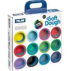 Milan Pasta de modelar 16 colores básicos, neón y glitter