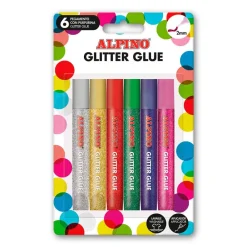 Alpino Pegamento con purpurina y aplicador 6 colores
