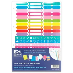 Oxford Pegatinas para carpeta de anillas set 2 hojas