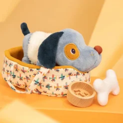 Lilliputiens Peluche perro Jules con cesta y accesorios tela