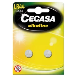 Cegasa Pila botón alcalina LR44 1,5V 2 unidades