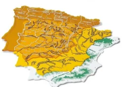 Faibo Plantilla de mapa de España tamaño grande 3 unidades