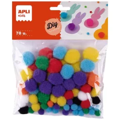 Apli Pompones colores tamaño surtido 78 unidades