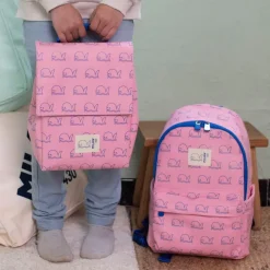 Milan Portamerienda 460 rosa ballenas 20x15x27cm