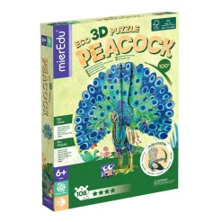 Mieredu Puzzle eco 3D pavo real 108 piezas