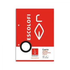 Escolofi Recambio cuarto apaisado 2 taladros 100 hojas con margen