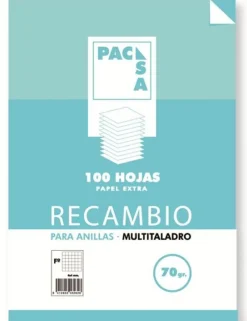 Pacsa Recambio folio cuadro 4mm. 100 hojas multitaladro