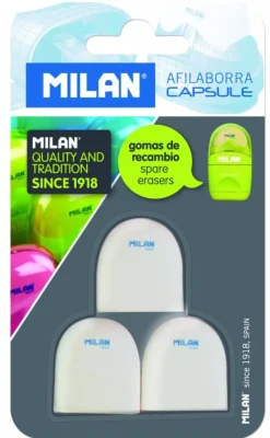 Milan Recambio goma de borrar Capsule 3 unidades
