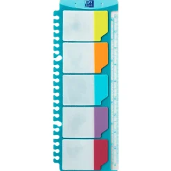 Oxford Regla con índices adhesivos reposicionable para carpeta anillas