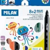 Milan Rotulador 8 colores y 2 rotuladores mágicos