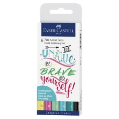 Faber castell Rotulador lettering 6 unidades tonos pastel Pitt Artist Pen
