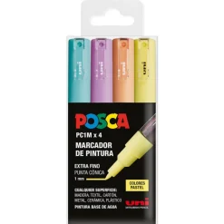 Uniball Rotulador Posca PC1M 4 colores pastel