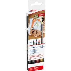 Edding Rotulador punta pincel 4 colores Brush Pen 1340
