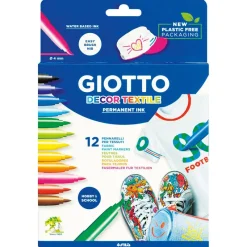 Fila Rotulador textil 12 colores Giotto