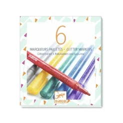 Djeco Rotuladores purpurina 6 colores