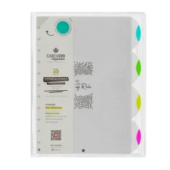 Carchivo Separadores PP bloc Ingeniox A4 neón 4 posiciones transparente