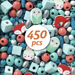 Djeco Set 450 abalorios madera animales
