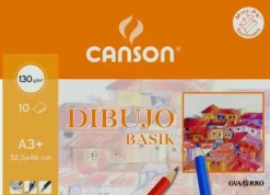 Canson Set 10 láminas de dibujo A3 plus sin recuadro 130gr. Basik