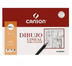 Canson Set 10 láminas dibujo lineal A4 160gr.