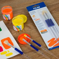 Milan Set 3 pinceles planos serie 526 números 8, 10 y 12