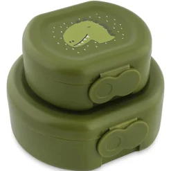 Trixie Set 2 tarteras 150ml y 300ml dinosaurio cierre clip