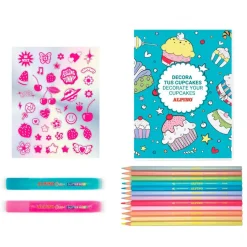 Alpino Set cupcakes decora con lápices de colores y pegatinas