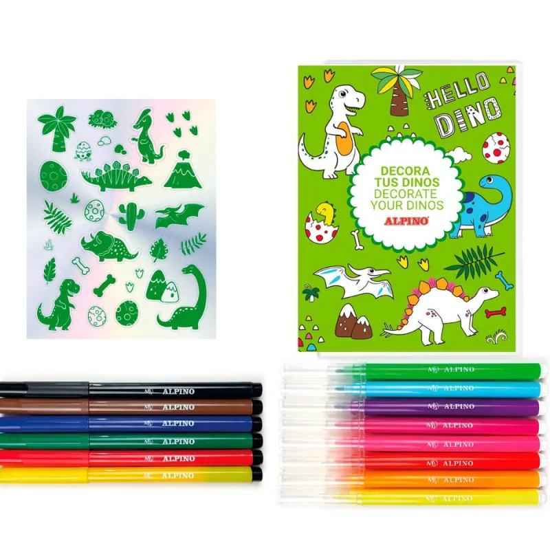 Alpino Set dino decora con rotuladores y pegatinas