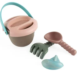 Dantoy Set cubo de playa con accesorios Eco Green Bean, colores surtidos
