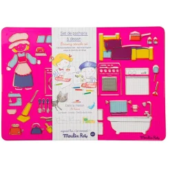 Moulin Roty Set de plantillas con diseños de objetos de casa