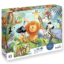 Calypto Set dos puzzles Animales salvajes 24 piezas