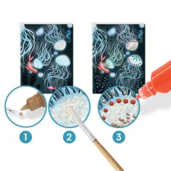 Djeco Set láminas pintura 3D mundo submarino