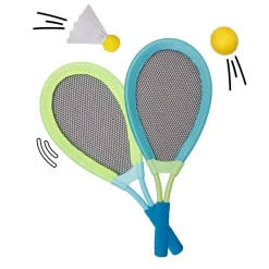 Alldoro Set raquetas XL con 1 pelota y 1 pelota de bádminton.