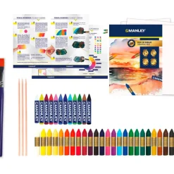 Manley Set técnicas artísticas con ceras 42 piezas